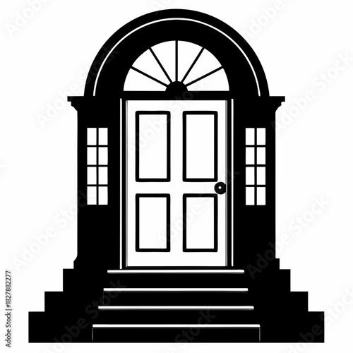 doorstep vector clean black silhouette design white background