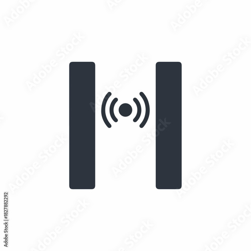 Communication technology icon on white background, showing wireless connection. Communication technology offers modern way of wireless communication.