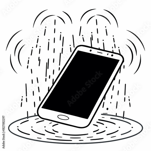 Smartphone vibrating and sending out waves of energy