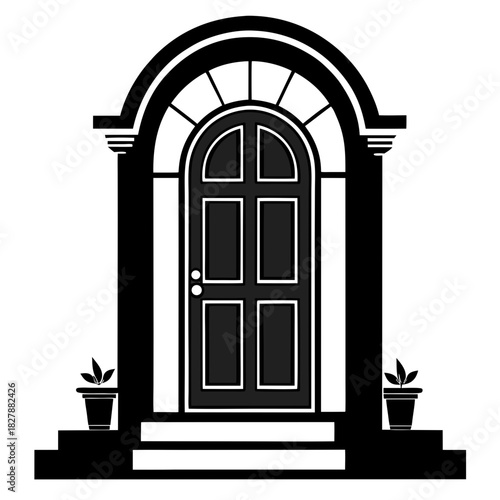 doorstep vector clean black silhouette design white background