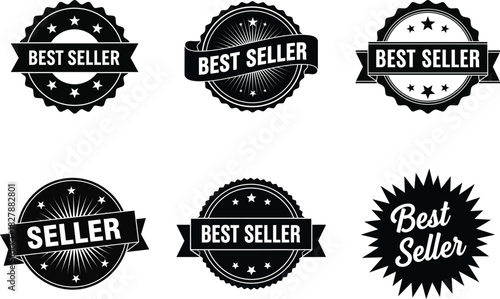 Best seller badges and labels set vector