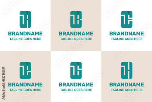 Letters JA JB JE JG JH Monogram Logo Set, great for AJ BJ EJ GJ HJ Initials