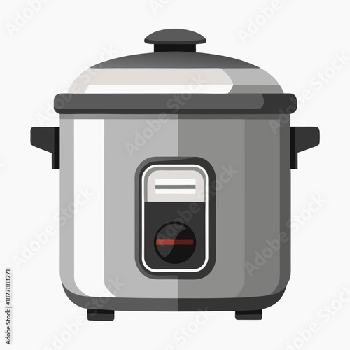 Modern electric multicooker or pressure cooker. Kitchen appliance for cooking Isolated vector illustration on white 