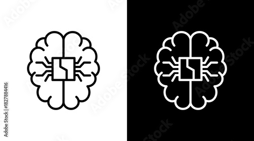 Intelligence White Icon Set Vector 