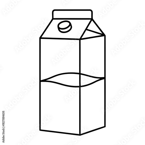 Vector Icon Milk or Juice Carton Boxes in Different Styles and Fill Levels, Representing Dairy Products, Beverage Packaging, Food Supply, and Grocery Shopping Concepts.