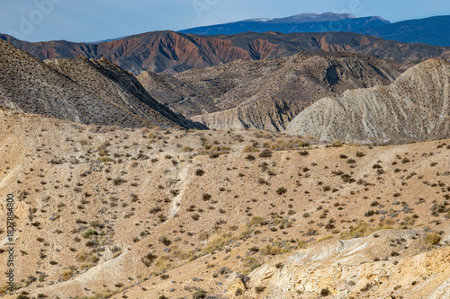 The Arid, Dry Terrain of the Tabernas Desert, Andalusia, Illustrating Growing Desertification in Southern Spain