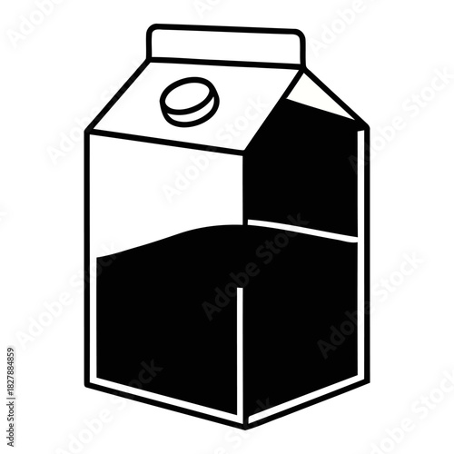 Vector Icon Milk or Juice Carton Boxes in Different Styles and Fill Levels, Representing Dairy Products, Beverage Packaging, Food Supply, and Grocery Shopping Concepts.