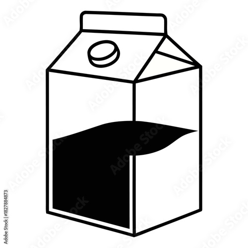Vector Icon Milk or Juice Carton Boxes in Different Styles and Fill Levels, Representing Dairy Products, Beverage Packaging, Food Supply, and Grocery Shopping Concepts.