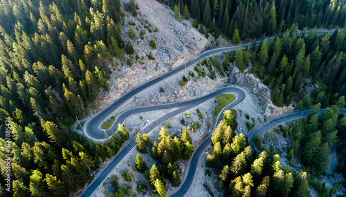 Winding Mountain Road Switchbacks