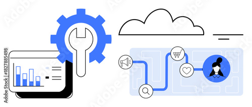 Data analytics driving insights with cloud integration and workflow automation. Data flow optimized for productivity, cloud storage, and advanced digital tools. For business, tech, collaboration