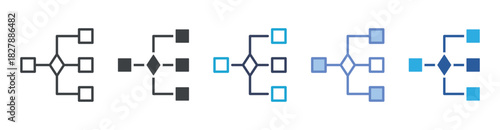 Flow icon set multiple style collection