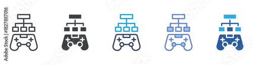 Control icon set multiple style collection