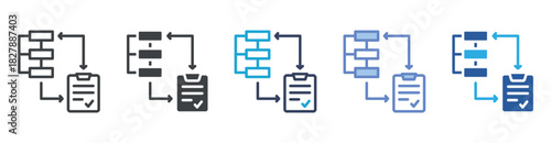 Order icon set multiple style collection