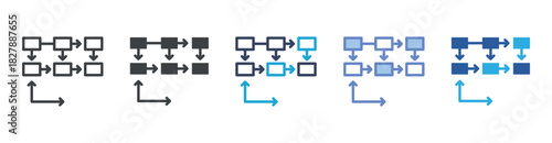 Loop icon set multiple style collection