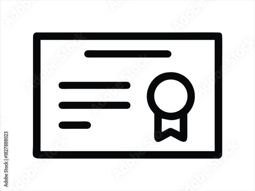 “Certificate Icon | Diploma Badge Symbol | Award Document Icon”