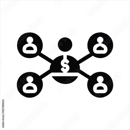 Team Network Icon | Connected People Symbol | Business Connection Logo