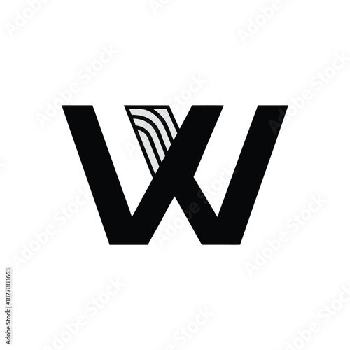 WI Letters 3D Effect Modern Logo Design