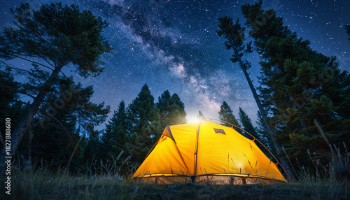 Summer Camping Tent Night