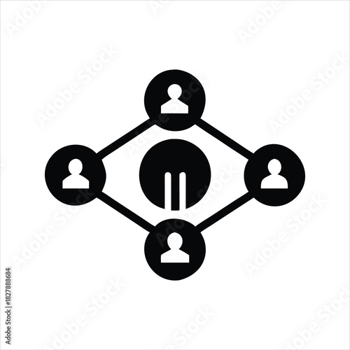 Team Network Icon | Connected People Symbol | Business Connection Logo