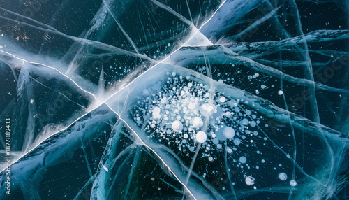Frozen Winter Lake Ice Texture
