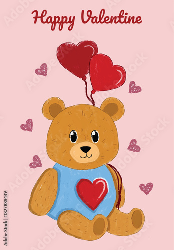 teddy bear with hearts