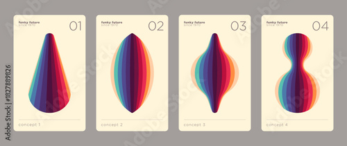 A set of posters in the minimalist style design. Vector illustration.