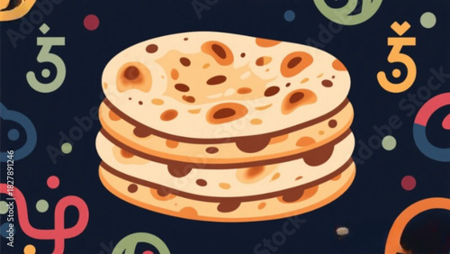 Stack of delicious sweet breakfast pancakes with jam isolated on white