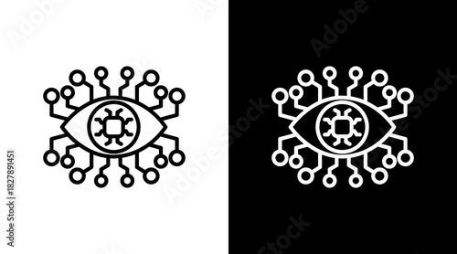Vision White Icon Set Vector 