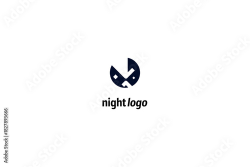 Night theme logo design solution with dark sky and stars