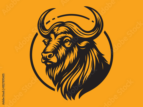 Takin animal line art logo vector