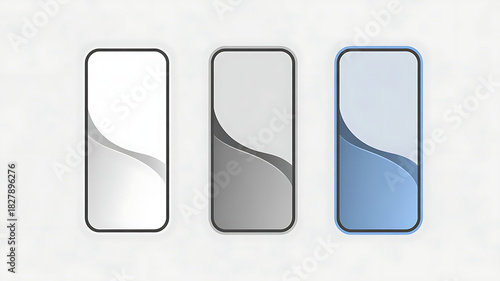 Abstract mobile phone mockups with wavy color accents for app presentation