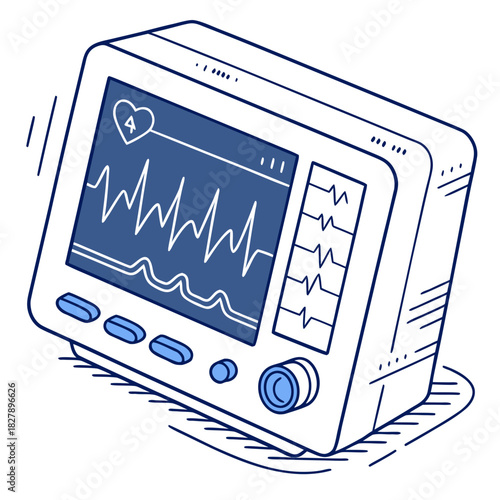 Heart rate monitor showing vital signs