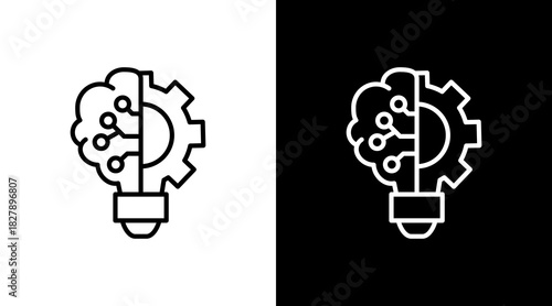 Innovation White Icon Set Vector 