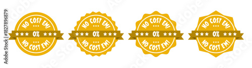 No Cost EMI 0% Yellow Badge Set – Bright Promotional Labels for Sale & Offers