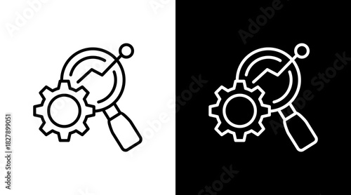 Analysis White Icon Set Vector 