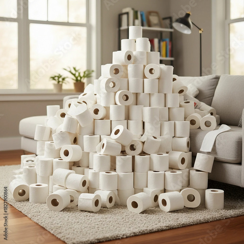 stack of toilet paper rolls