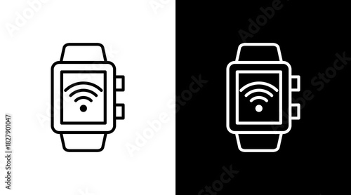 Smartwatch White Icon Set Vector 
