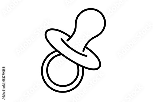 Outline drawing of baby pacifier illustration