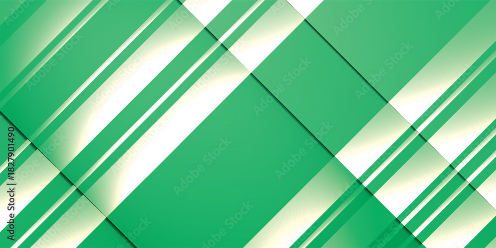 Obraz premium Abstract Green and White Geometric Pattern with Diagonal Lines.