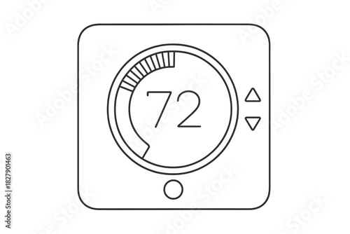 Digital thermostat interface with temperature control display