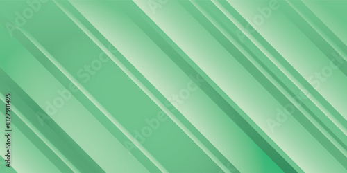 Sleek abstract background of diagonal mint green stripes with a smooth 3D gradient effect.