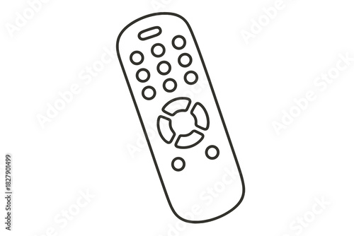 Outline of remote control with buttons for television and home devices