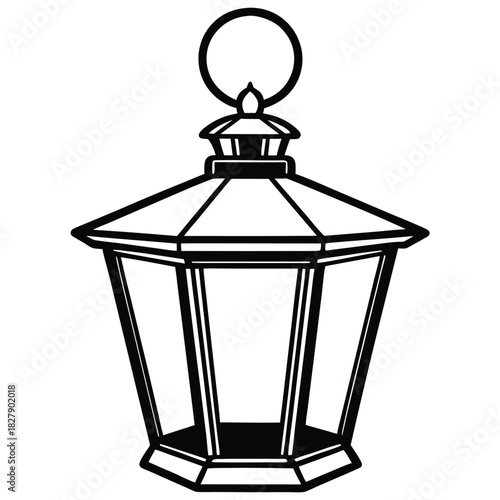 A black silhouette of a lantern vector
