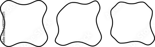 Modern Black Line Abstract Blob Form Vector Pack – A Curated Collection of Organic Amoeba Shapes, Vibrant Irregular Blots, and Doodle Drops Ideal for Creative Layouts, Posters