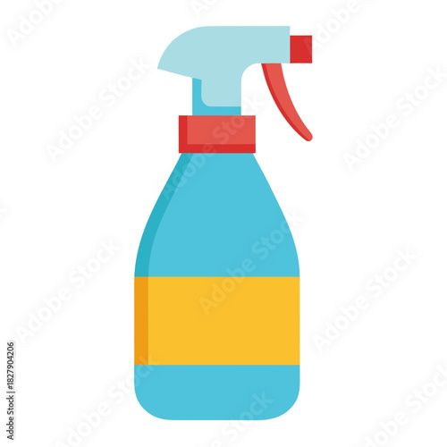 Cleaning spray bottle with liquid isolated on white vector illustration
