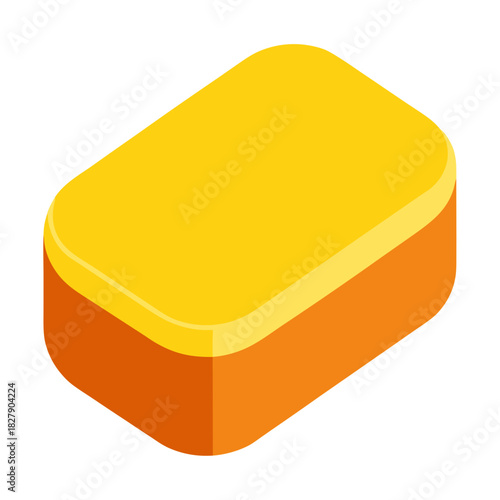 Kitchen dishwashing sponge isolated on white background vector illustration