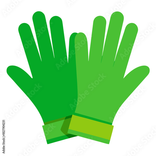 Pair of protective gardening gloves isolated on white vector illustration