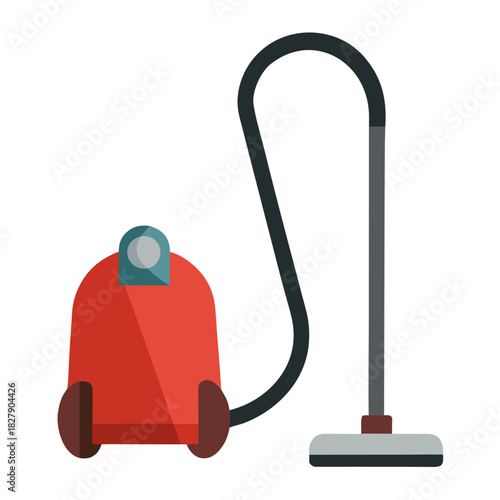Household vacuum cleaner isolated on white background vector illustration