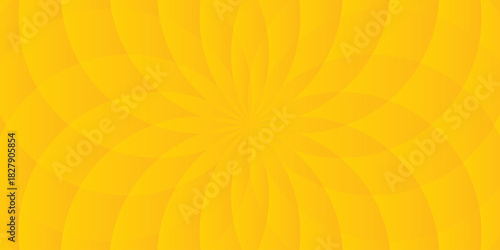 Background geometric shapes circle radial gradient yellow orange overlay texture. Technology and flowers banner template