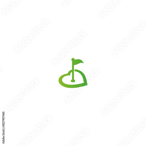 Golf love logo Icon flat vector design